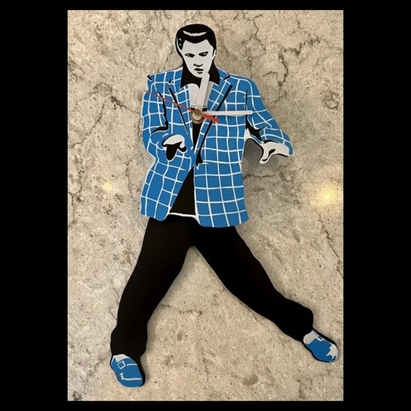 Wall Decor Vintage Elvis Presley Battery Operated Pendulum Clock